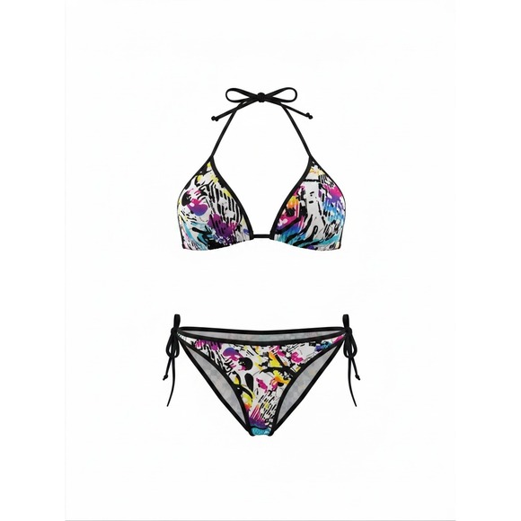 Choice by Bettina Waves Other - Choice by Bettina Waves Abstract Graffiti Print Triangle Bikini Set Small NEW